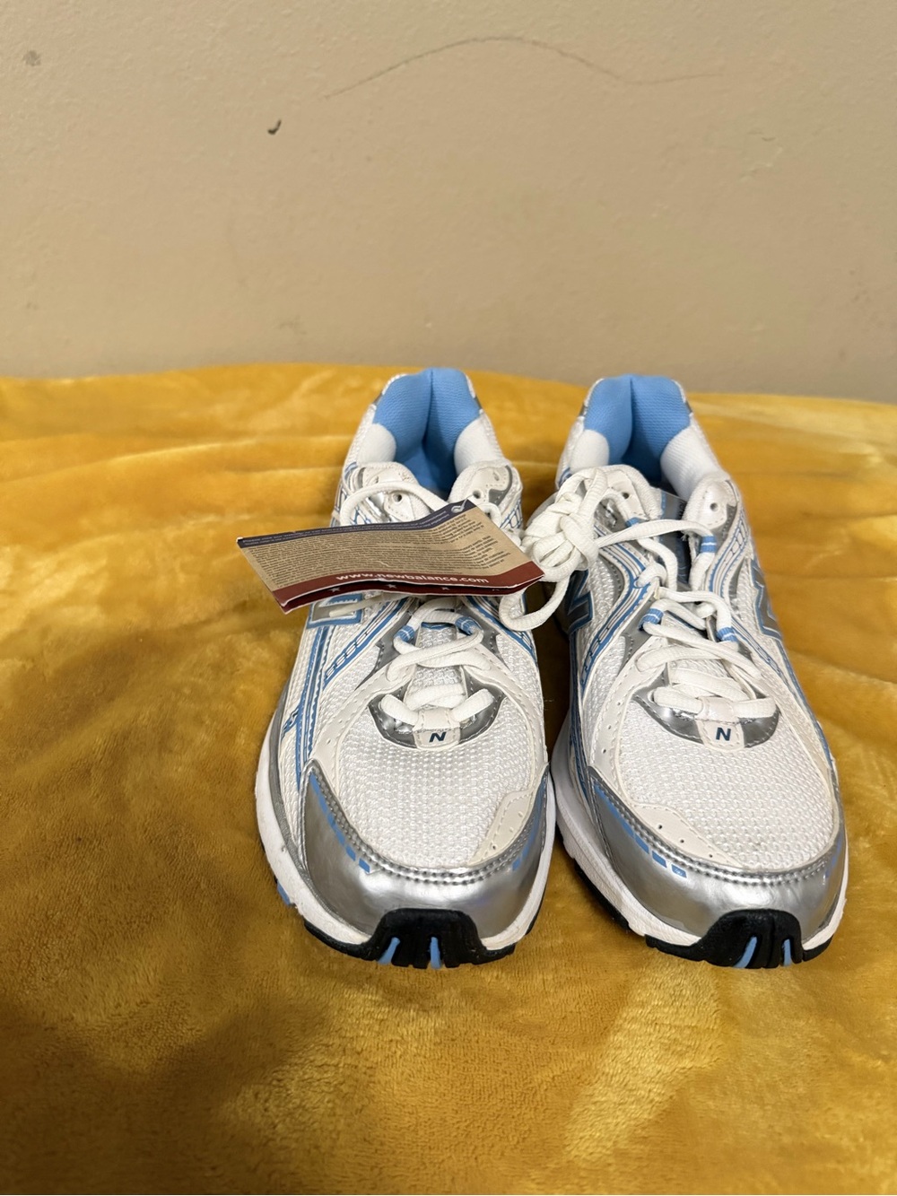 Kids White and Light Blue Athletic Sneakers